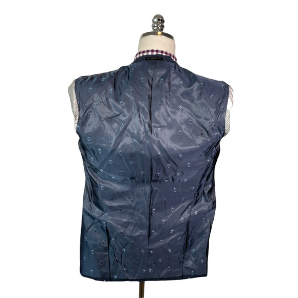 John Varvatos USA 36S Bedford Navy Sharkskin Sports Coat Blazer Jacket Cotton - Picture 5 of 8